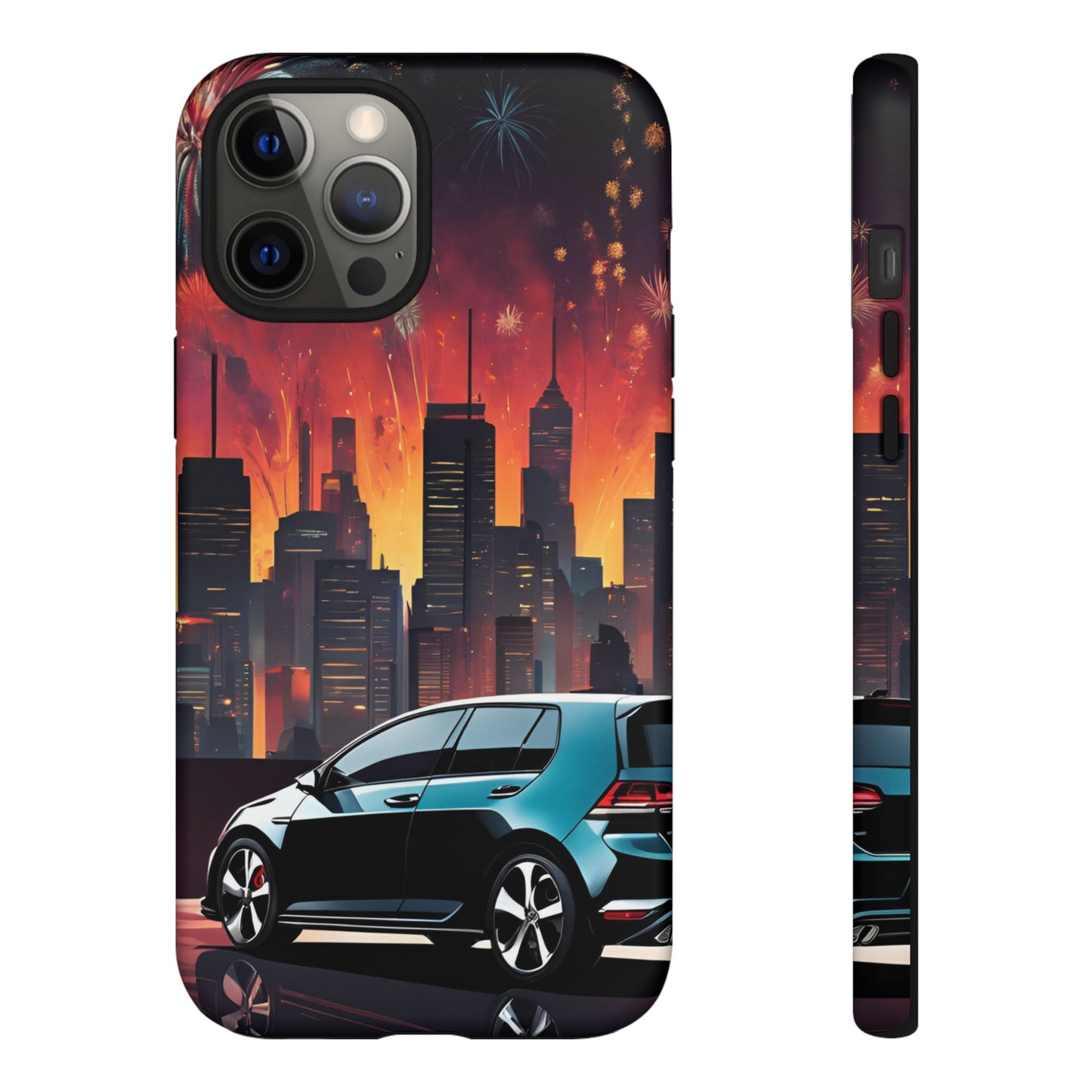 Volkswagon Golf GTI Fireworks-Dual Layer Ultra Tough Phone Case iPhone 12 Pro Max Matte Printify by The Night Shift Automotive Apparel