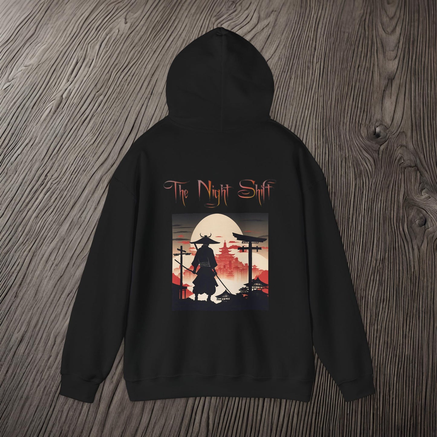Samurai Japan Full Moon Silhouette-Premium, Ultra Soft Unisex Hoodie Printify by The Night Shift Automotive Apparel