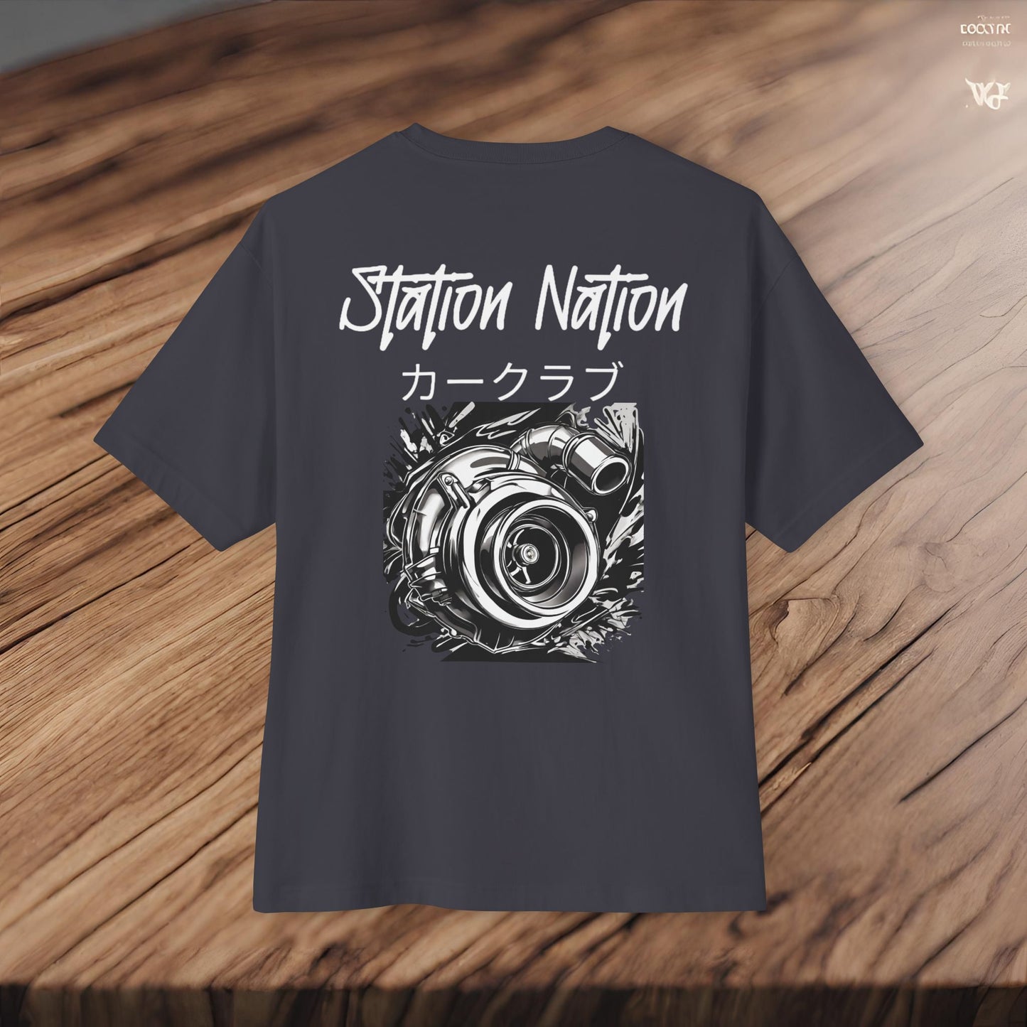 Station Nation-Premium, Ultra Soft Unisex Oversized Boxy Tee Printify by The Night Shift Automotive Apparel