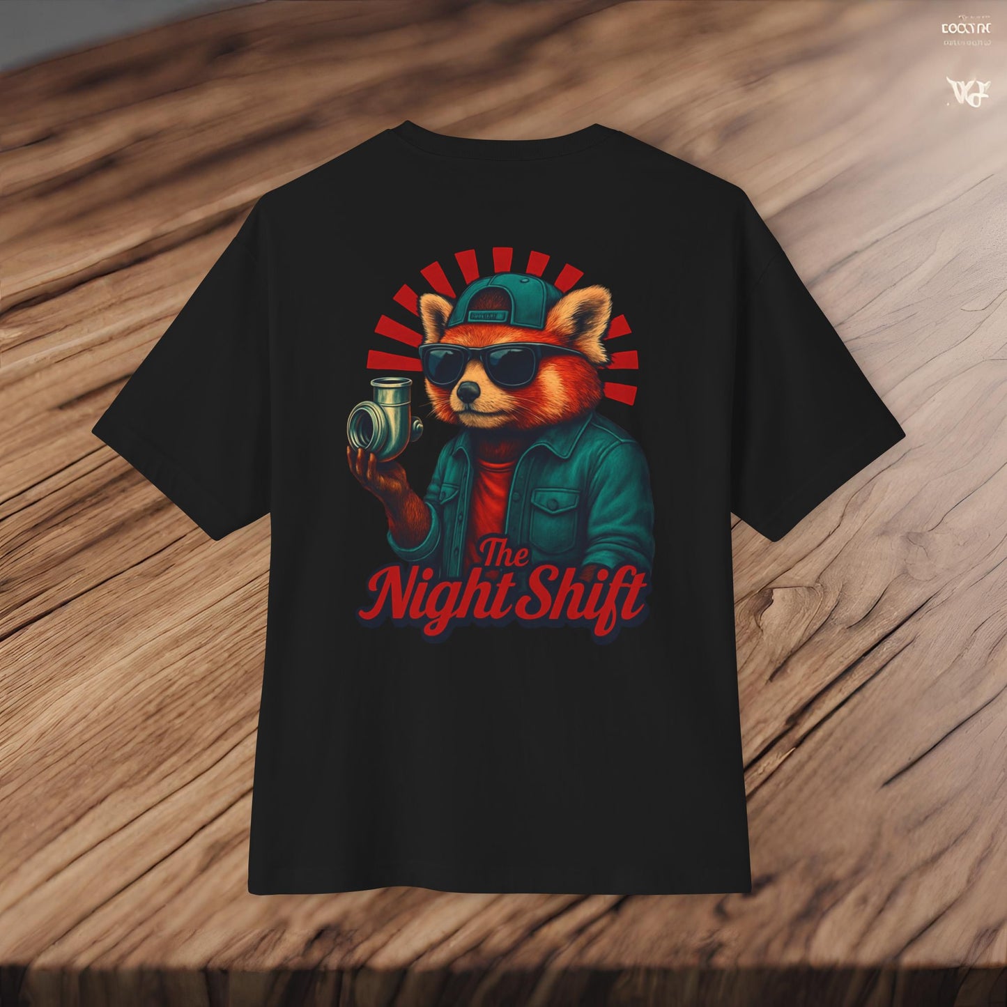 Good Vibes Red Panda-Premium, Ultra Soft Unisex Oversized Boxy Tee Printify by The Night Shift Automotive Apparel