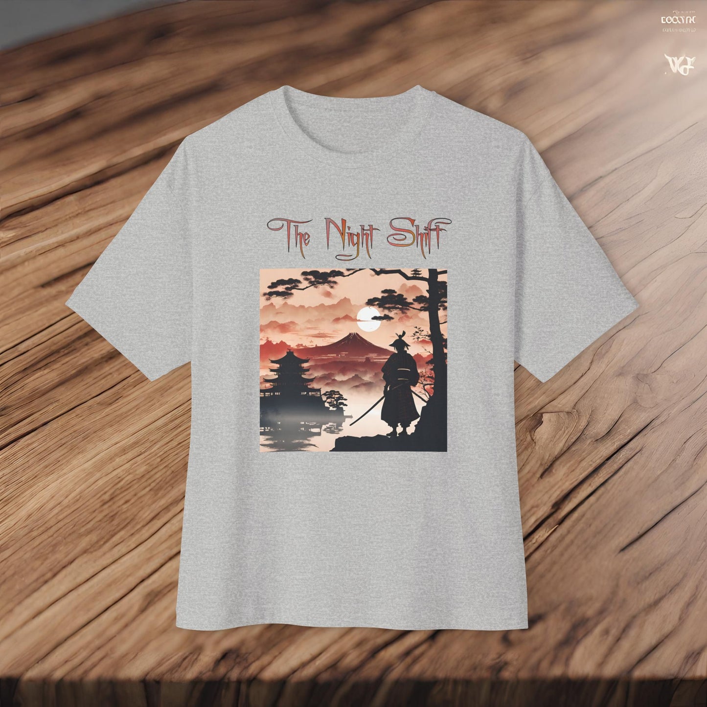 Samurai Volcano Silhouette-Premium, Ultra Soft Unisex Oversized Boxy Tee Printify by The Night Shift Automotive Apparel