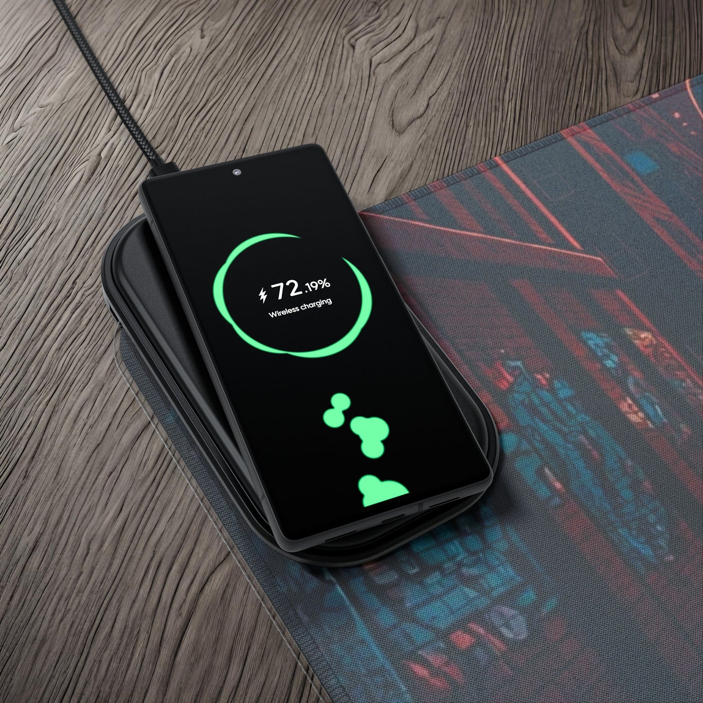 Toyota Supra MK-V Street Life-LED Gaming Mouse Pad with Wireless Charging Printify by The Night Shift Automotive Apparel