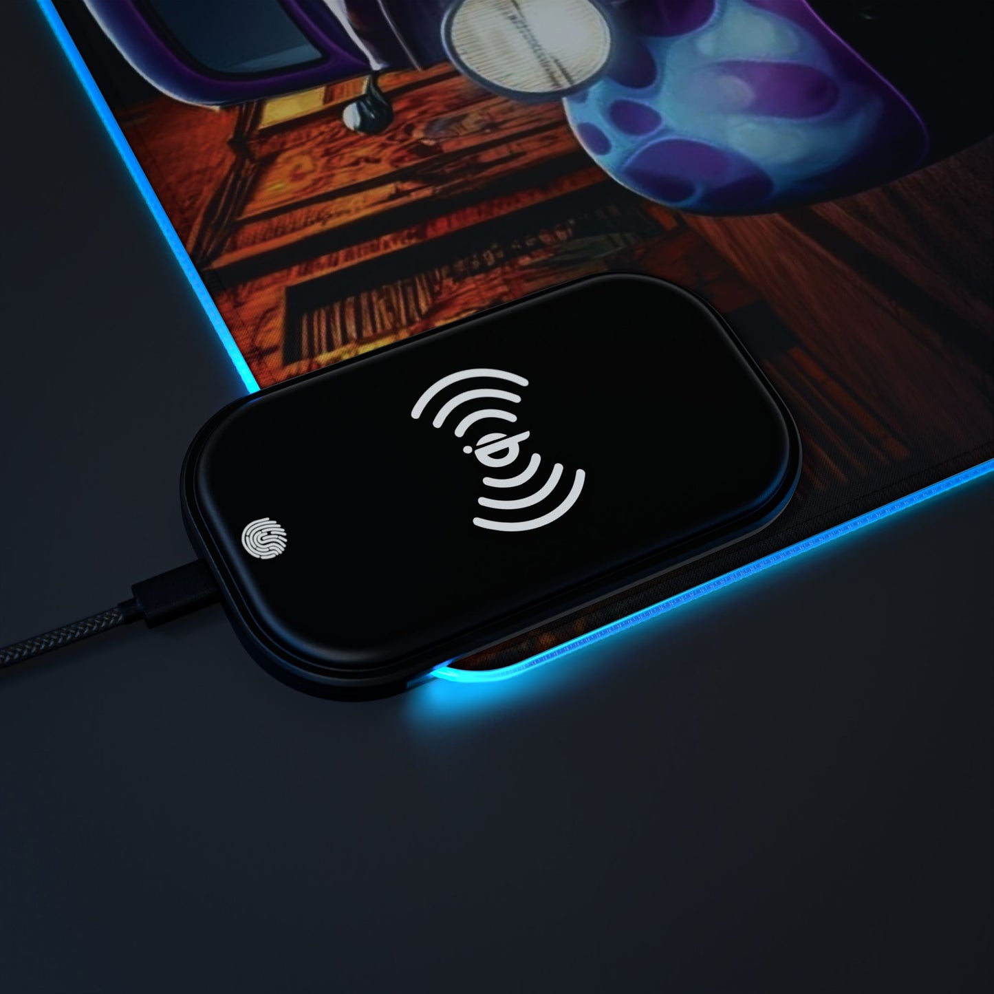 1934 Ford 3 Window Coupe Street Life-LED Gaming Mouse Pad with Wireless Charging Printify by The Night Shift Automotive Apparel