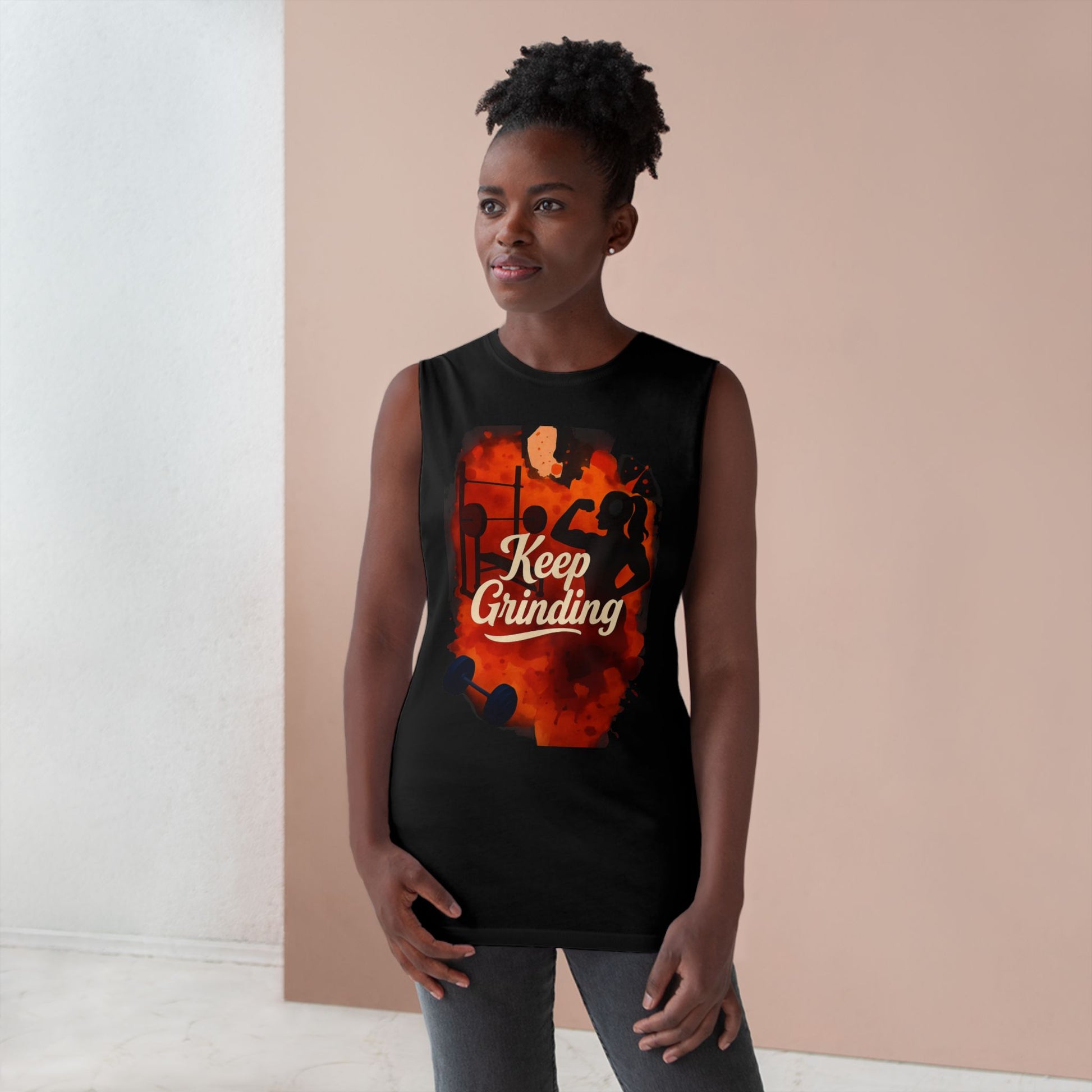 Keep Grinding - Premium Unisex Barnard Tank Top Printify by The Night Shift Automotive Apparel