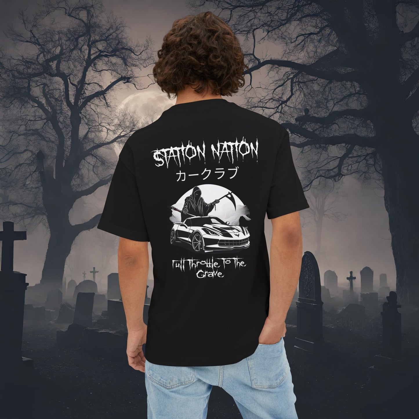 👻 HALLOWEEN LIMITED EDITION Chevy Corvette-Premium, Ultra Soft Oversized Boxy Tee
