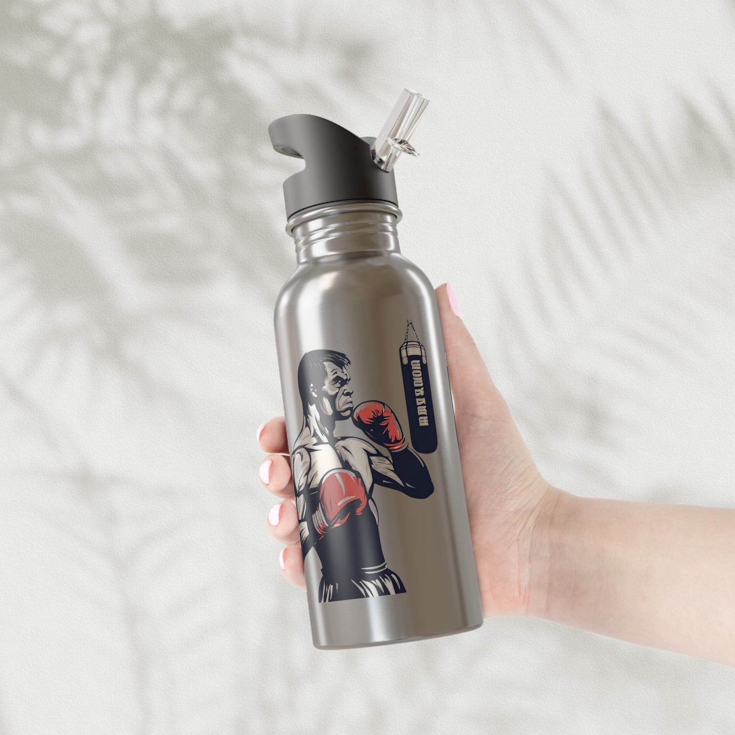 Stainless Steel Water Bottle With Straw, 20oz Printify by The Night Shift Automotive Apparel