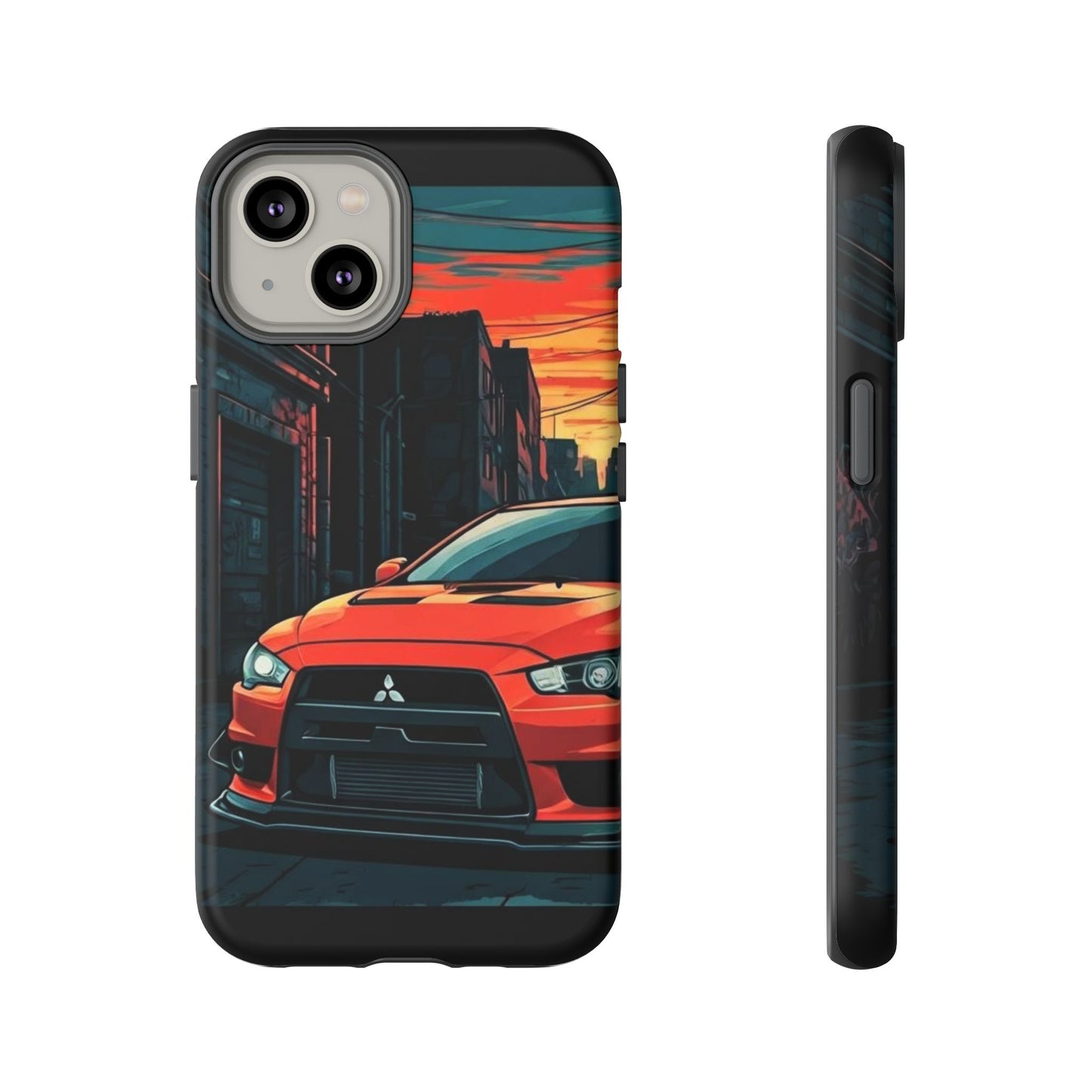 Mitsubishi Evo X Street Life-Dual Layer Ultra Tough Phone Case Printify by The Night Shift Automotive Apparel