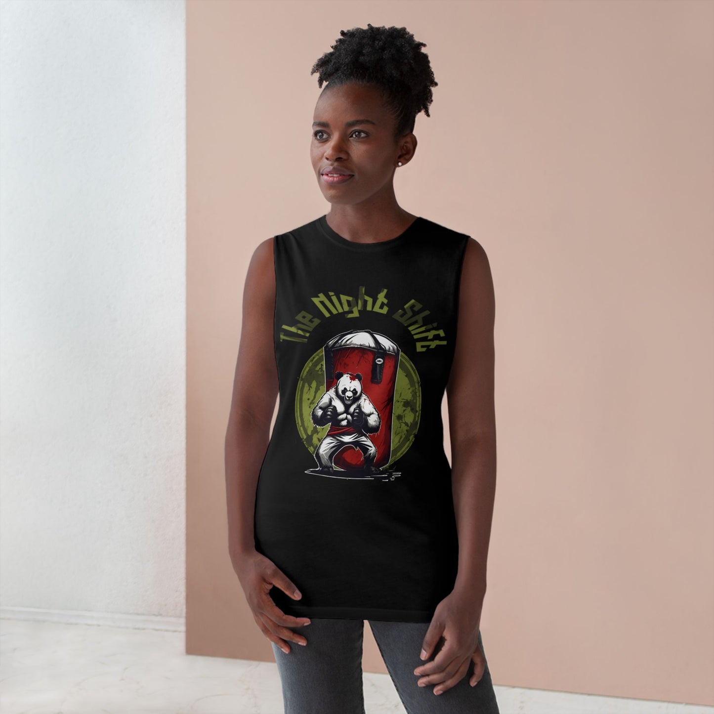 Karate Zombie Panda - Premium Unisex Barnard Tank Top Printify by The Night Shift Automotive Apparel