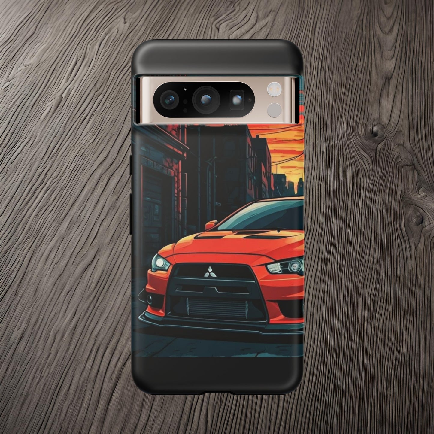 Mitsubishi Evo X Street Life-Dual Layer Ultra Tough Phone Case Google Pixel 8 Pro Matte Printify by The Night Shift Automotive Apparel