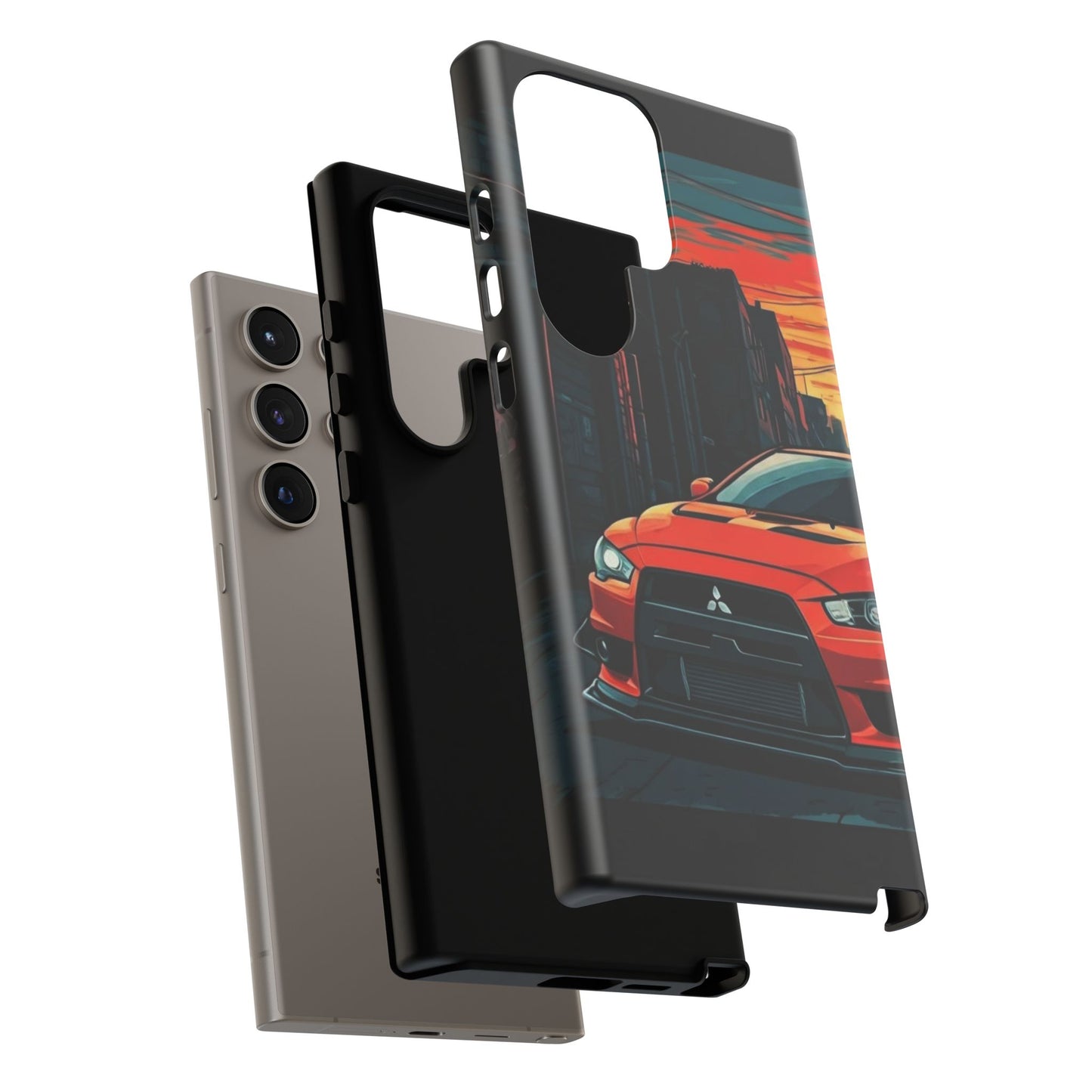 Mitsubishi Evo X Street Life-Dual Layer Ultra Tough Phone Case Printify by The Night Shift Automotive Apparel