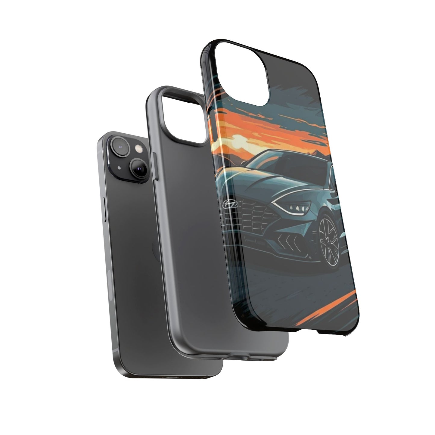 Hyundai Sonata-Sunset Drive-Dual Layer Ultra Tough Phone Case Printify by The Night Shift Automotive Apparel