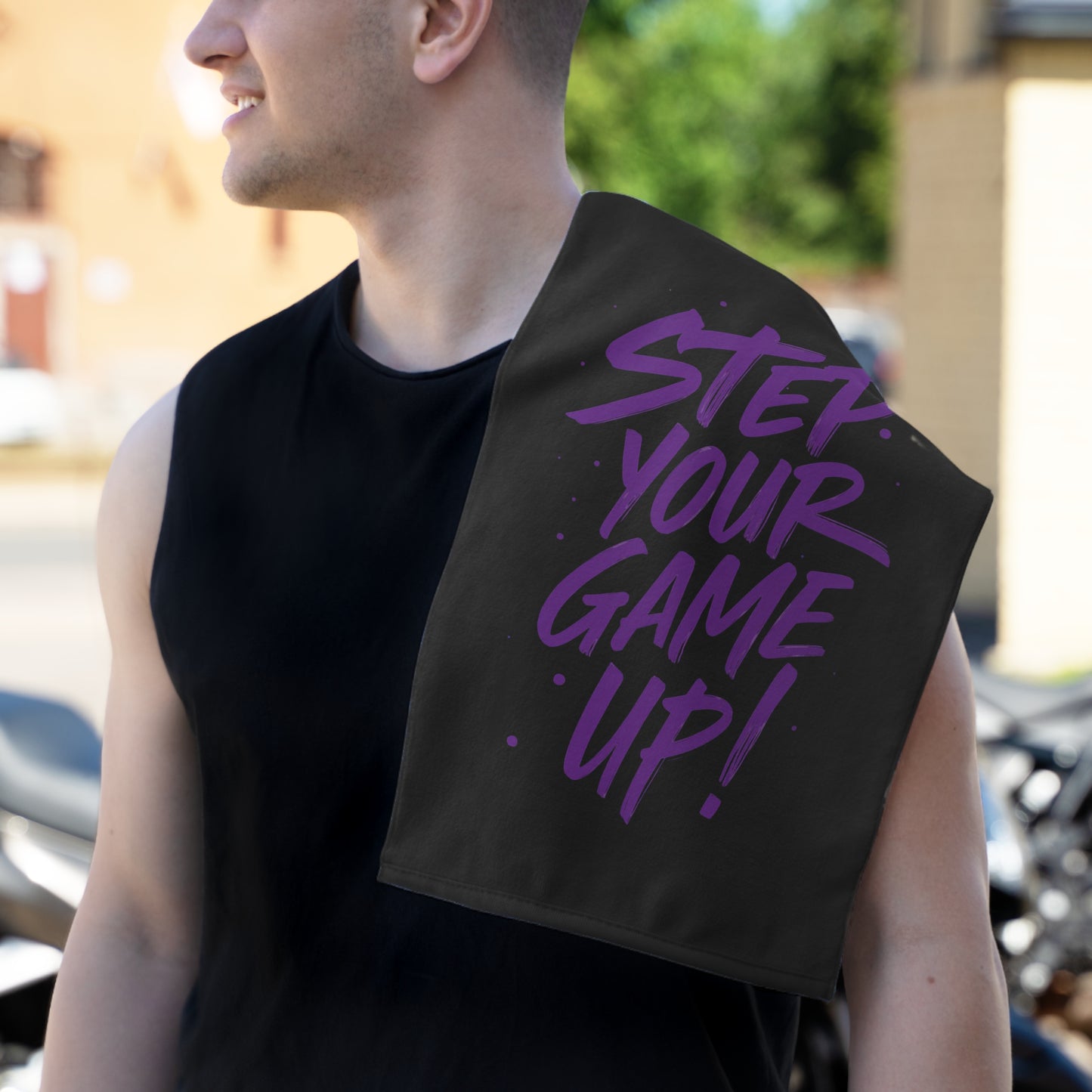 Step Your Game Up-Gym Towel (11x18) White 11" × 18" Printify by The Night Shift Automotive Apparel