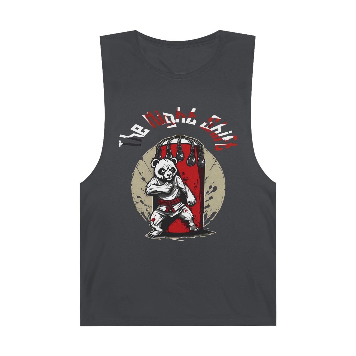 Karate Panda - Premium Unisex Barnard Tank Top Coal Printify by The Night Shift Automotive Apparel