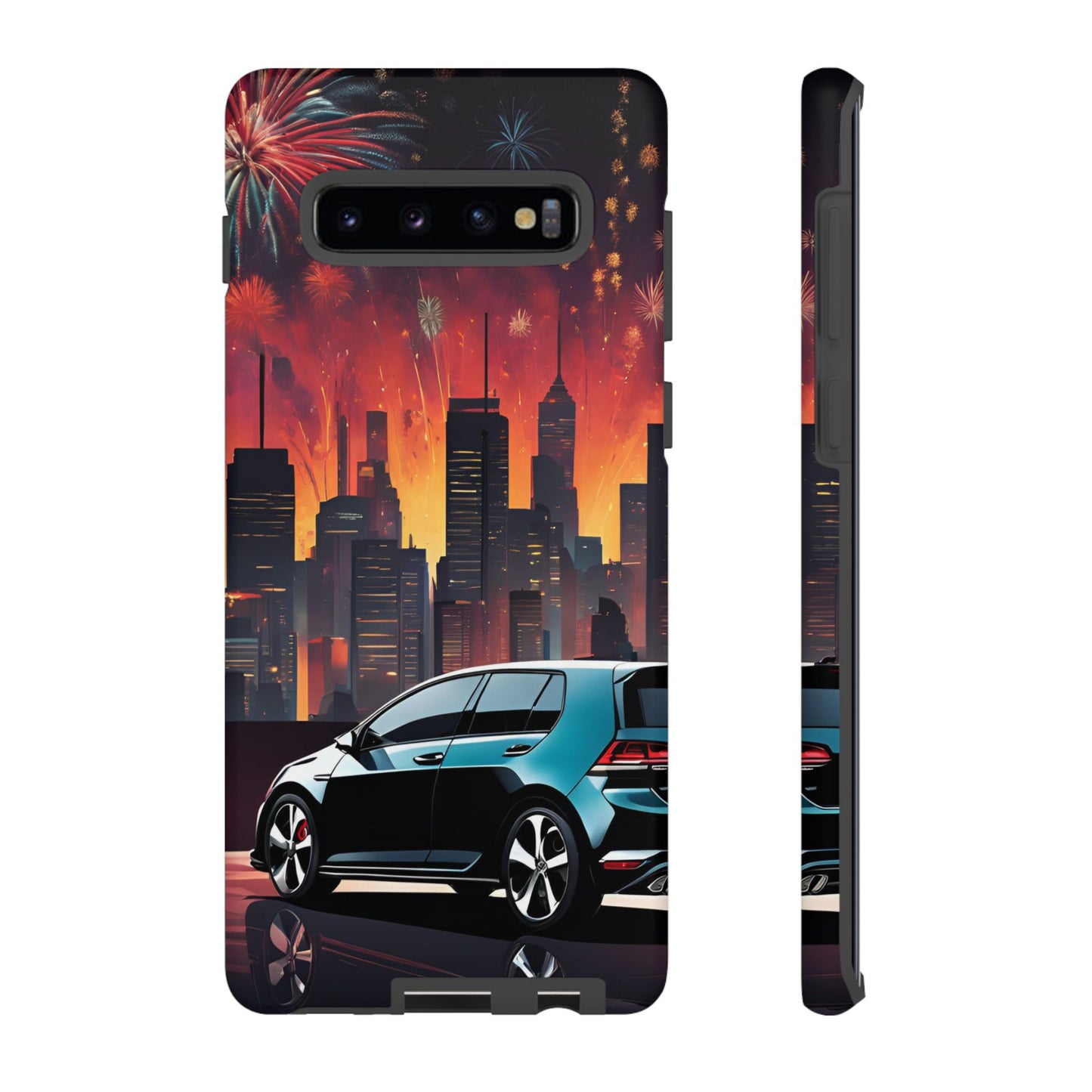 Volkswagon Golf GTI Fireworks-Dual Layer Ultra Tough Phone Case Samsung Galaxy S10 Plus Matte Printify by The Night Shift Automotive Apparel