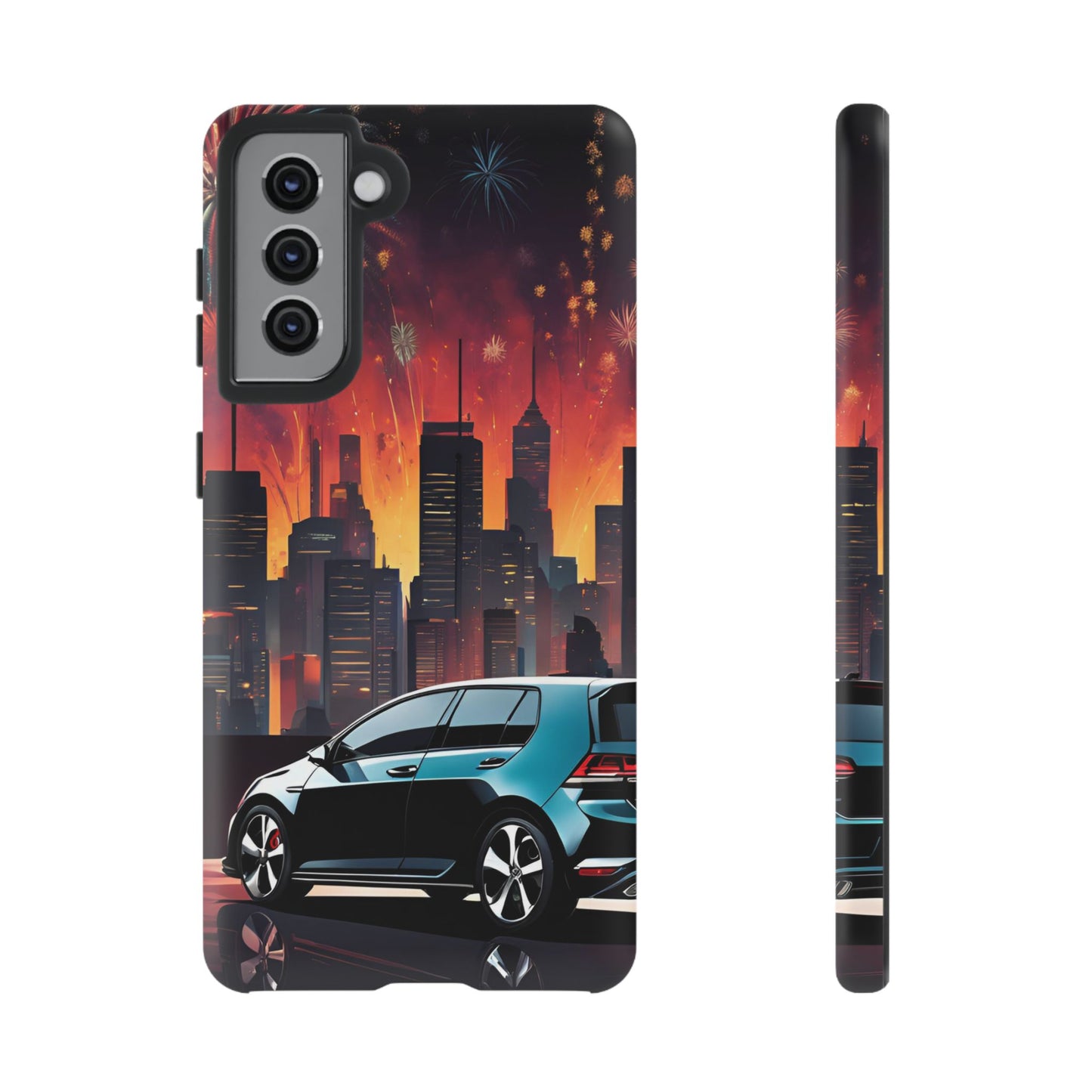 Volkswagon Golf GTI Fireworks-Dual Layer Ultra Tough Phone Case Samsung Galaxy S21 Matte Printify by The Night Shift Automotive Apparel