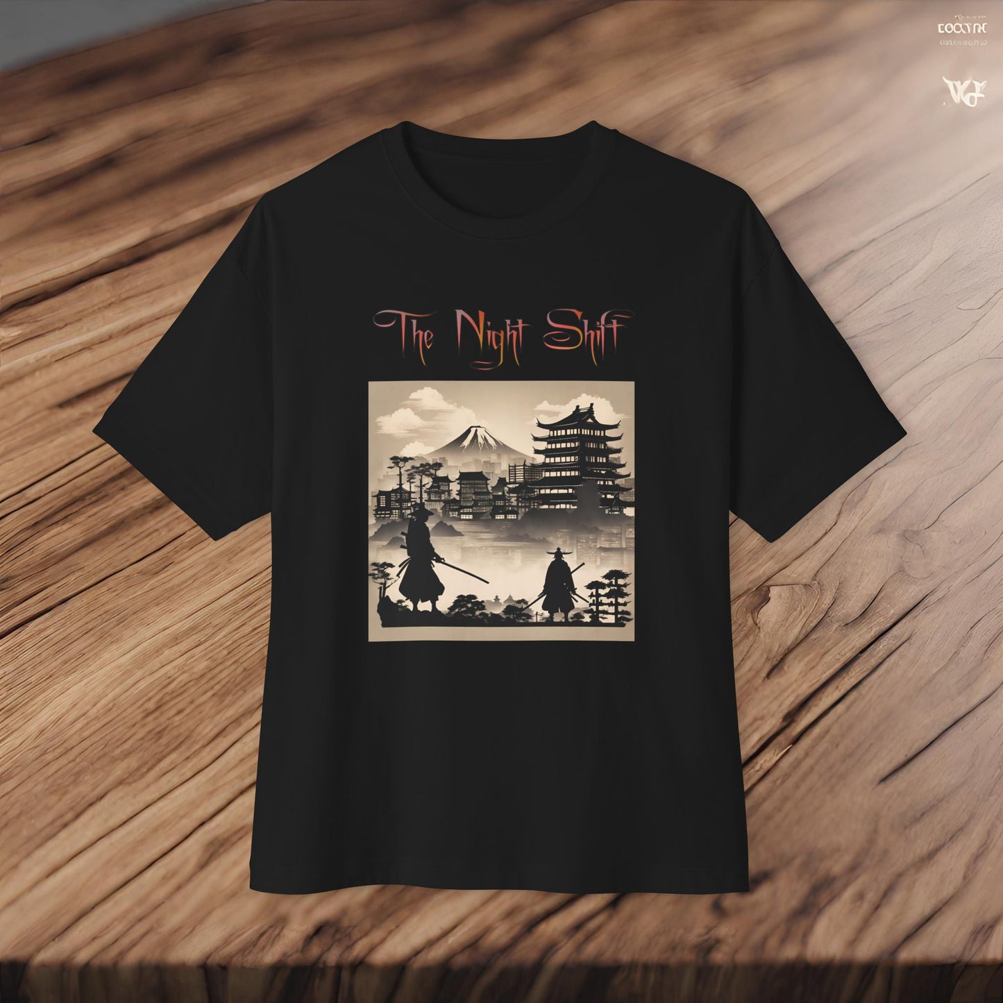 Samurai Silhouette-Premium, Ultra Soft Unisex Oversized Boxy Tee Printify by The Night Shift Automotive Apparel