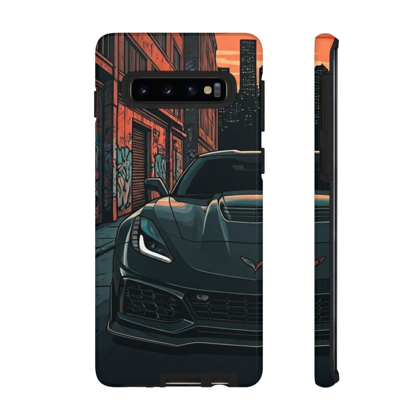 Chevy Corvette C7 Street Life-Dual Layer Ultra Tough Phone Case Samsung Galaxy S10 Glossy Printify by The Night Shift Automotive Apparel