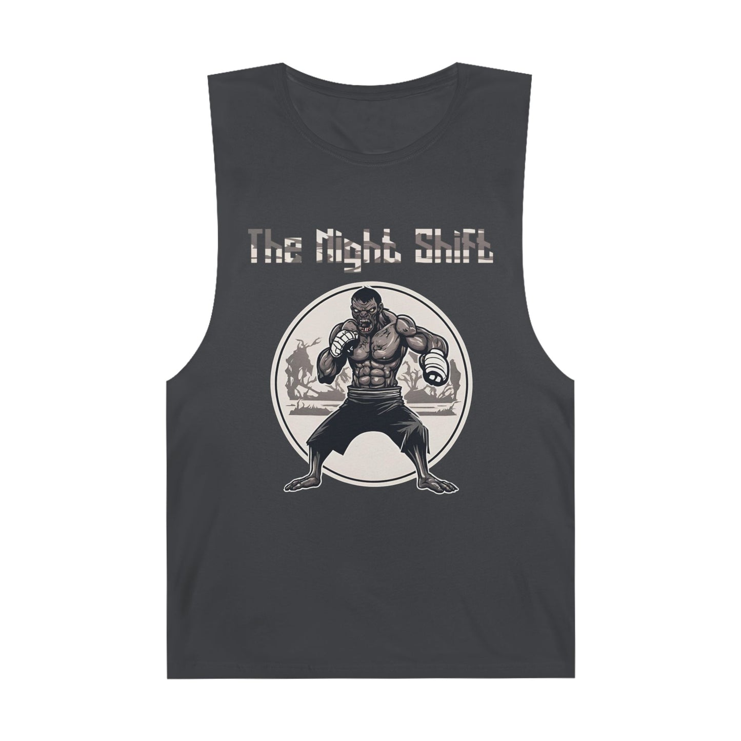 Maui Thai Zombie - Premium Unisex Barnard Tank Top Coal Printify by The Night Shift Automotive Apparel
