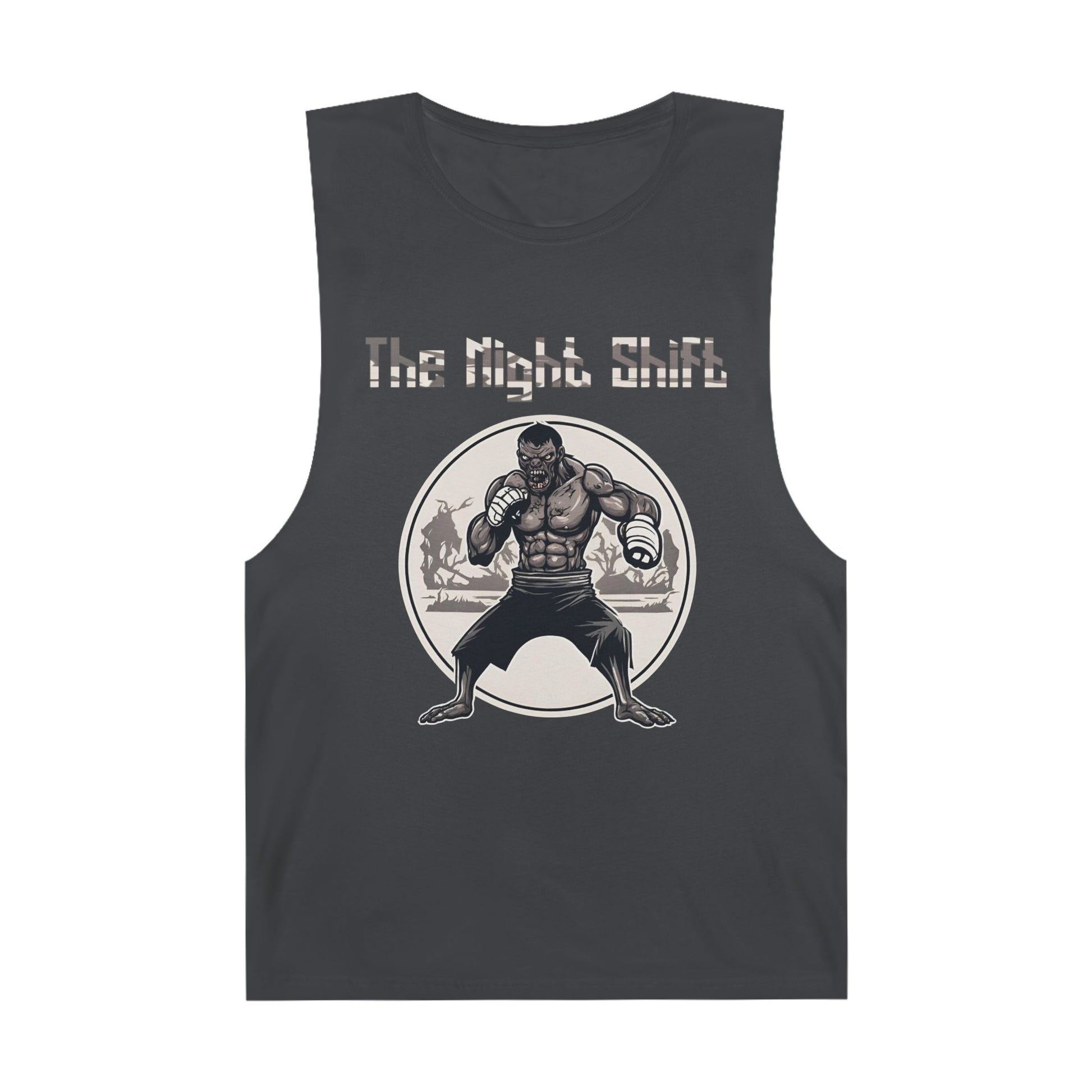 Maui Thai Zombie - Premium Unisex Barnard Tank Top Coal Printify by The Night Shift Automotive Apparel