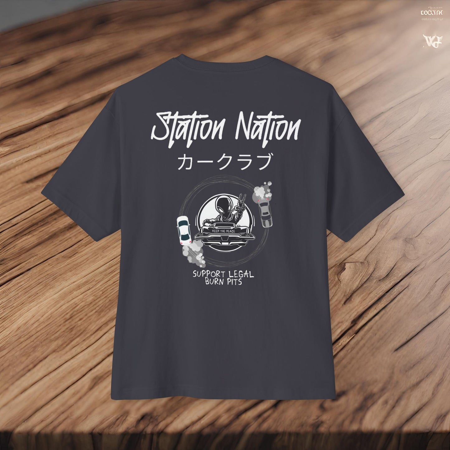 Station Nation-Premium, Ultra Soft Unisex Oversized Boxy Tee Printify by The Night Shift Automotive Apparel