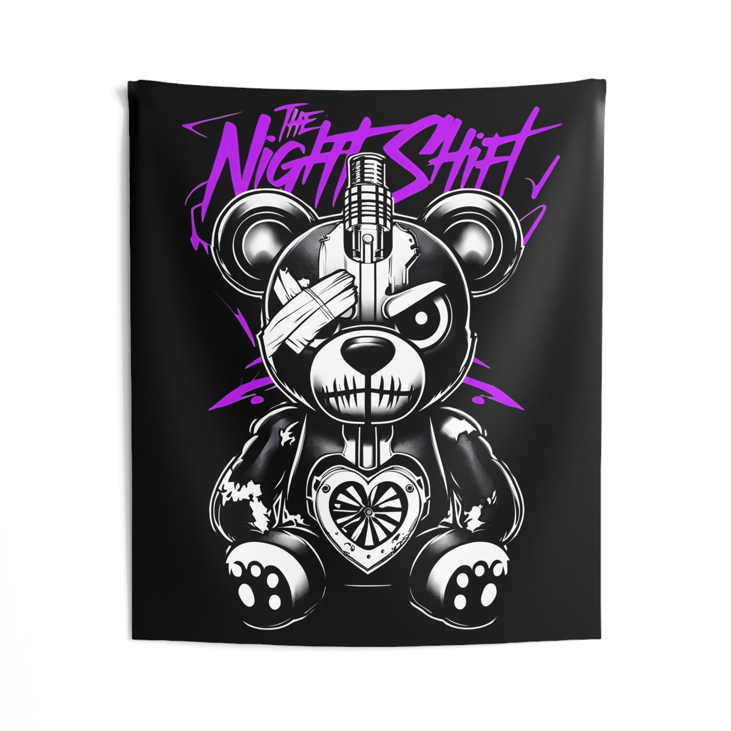 Tattered Teddy Indoor Wall Tapestries - Shop Banner 50" × 60" Printify by The Night Shift Automotive Apparel
