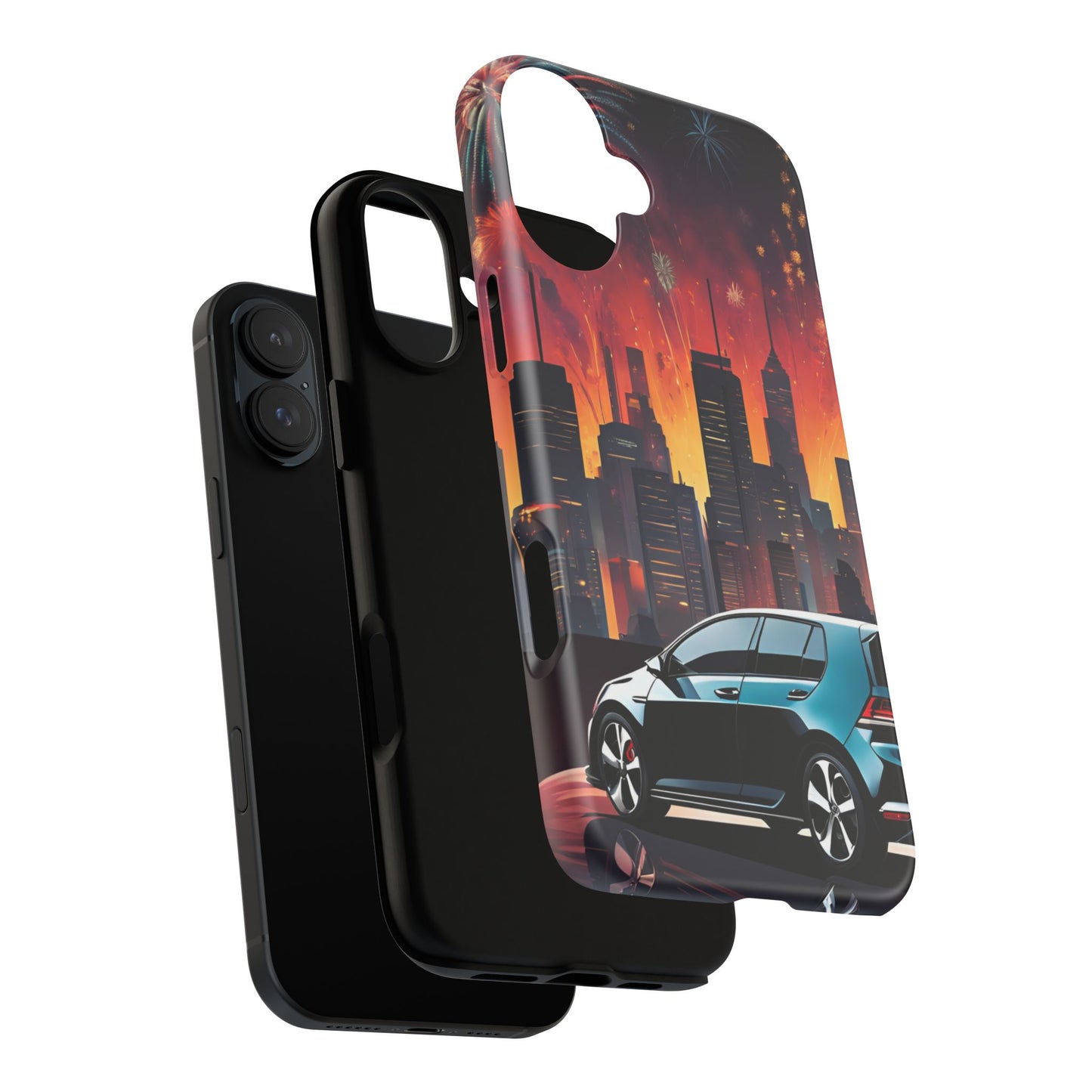 Volkswagon Golf GTI Fireworks-Dual Layer Ultra Tough Phone Case Printify by The Night Shift Automotive Apparel