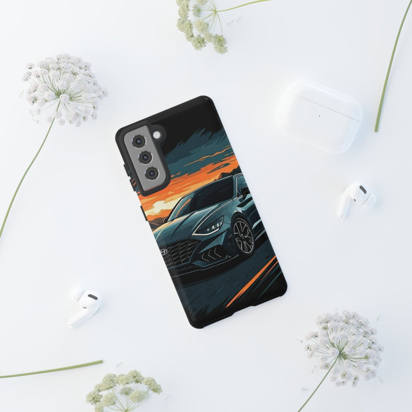 Hyundai Sonata-Sunset Drive-Dual Layer Ultra Tough Phone Case Printify by The Night Shift Automotive Apparel