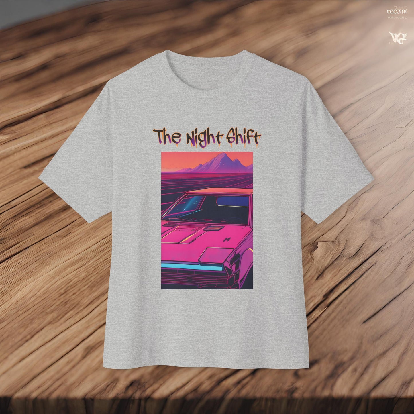 Nostalgic Synthwave-Premium, Ultra Soft Unisex Oversized Boxy Tee Printify by The Night Shift Automotive Apparel