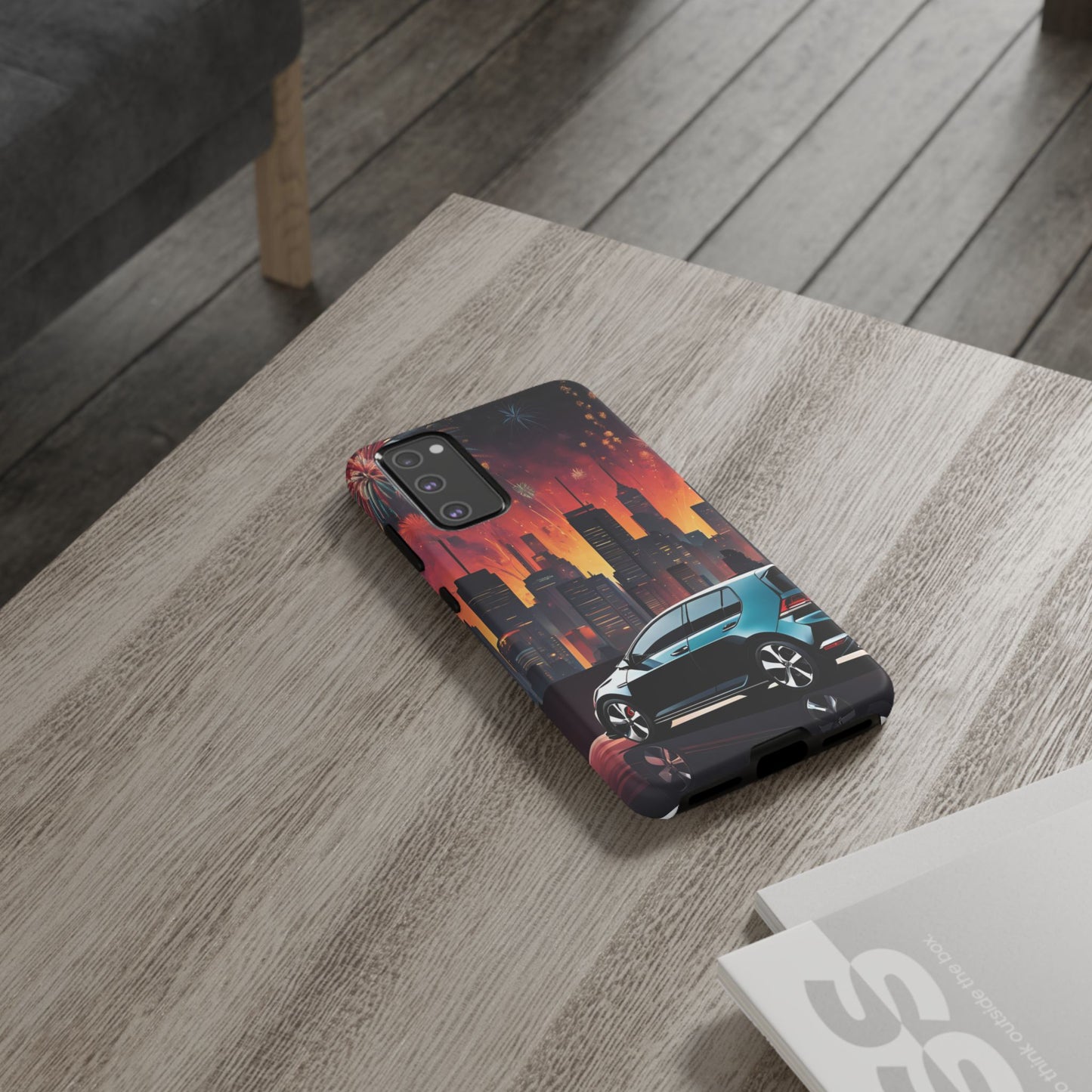 Volkswagon Golf GTI Fireworks-Dual Layer Ultra Tough Phone Case Samsung Galaxy S20 FE Matte Printify by The Night Shift Automotive Apparel