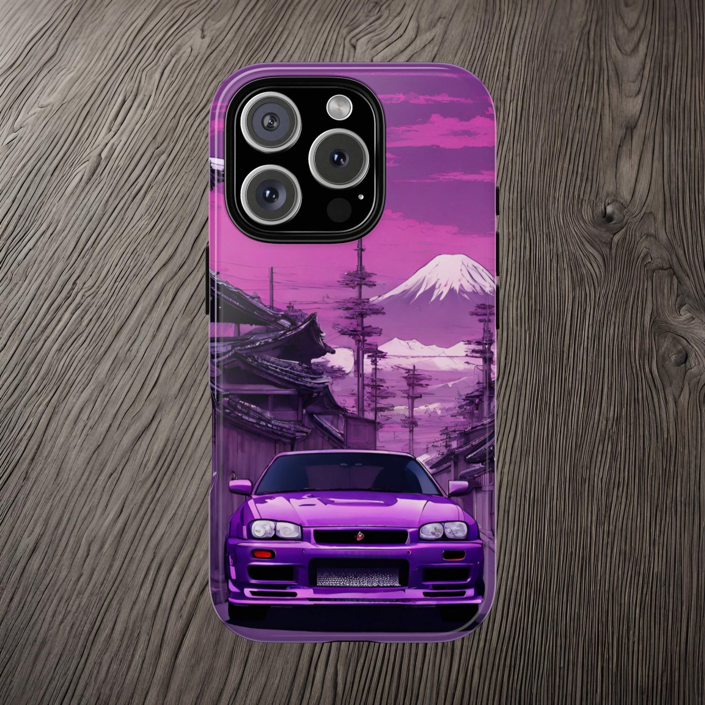Nissan Skyline R34 Mt Fuji-Dual Layer Ultra Tough Phone Case Printify by The Night Shift Automotive Apparel