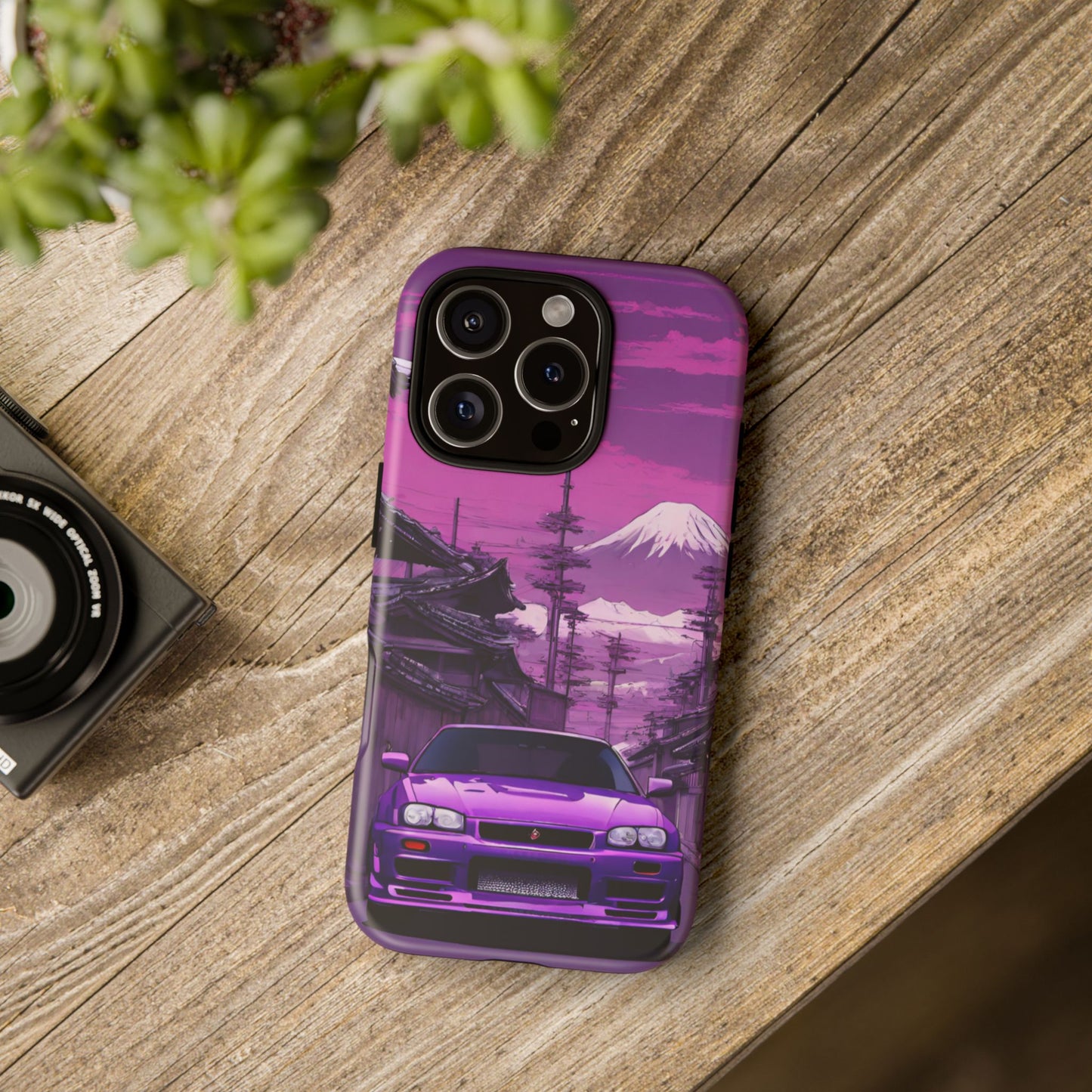 Nissan Skyline R34 Mt Fuji-Dual Layer Ultra Tough Phone Case iPhone 16 Pro Matte Printify by The Night Shift Automotive Apparel