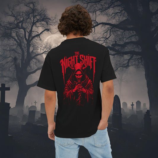 Lucifer-Premium, Ultra Soft Unisex Oversized Boxy Tee Black Printify by The Night Shift Automotive Apparel