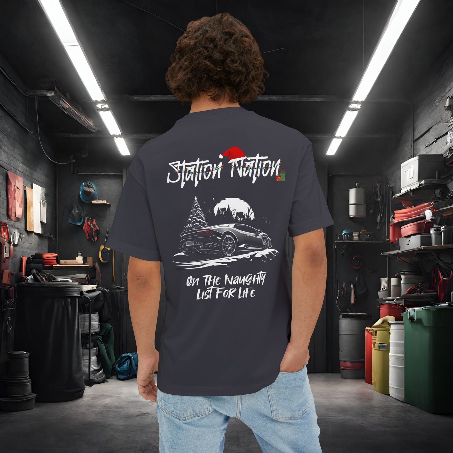 🎄 Christmas Limited Edition Station Nation-Premium, Ultra Soft Unisex Oversized Boxy Tee Printify by The Night Shift Automotive Apparel