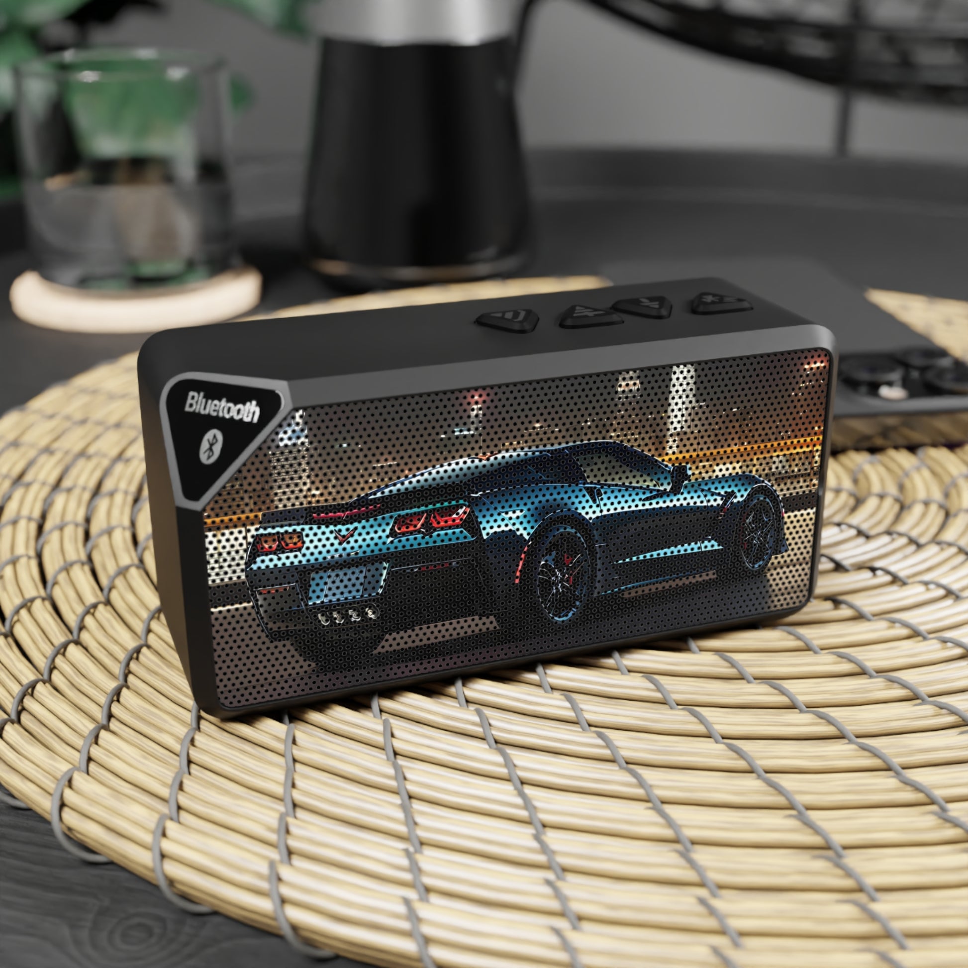 Chevy Corvette C7-Jabba Bluetooth Speaker 4.25" x 2.25" Black Printify by The Night Shift Automotive Apparel
