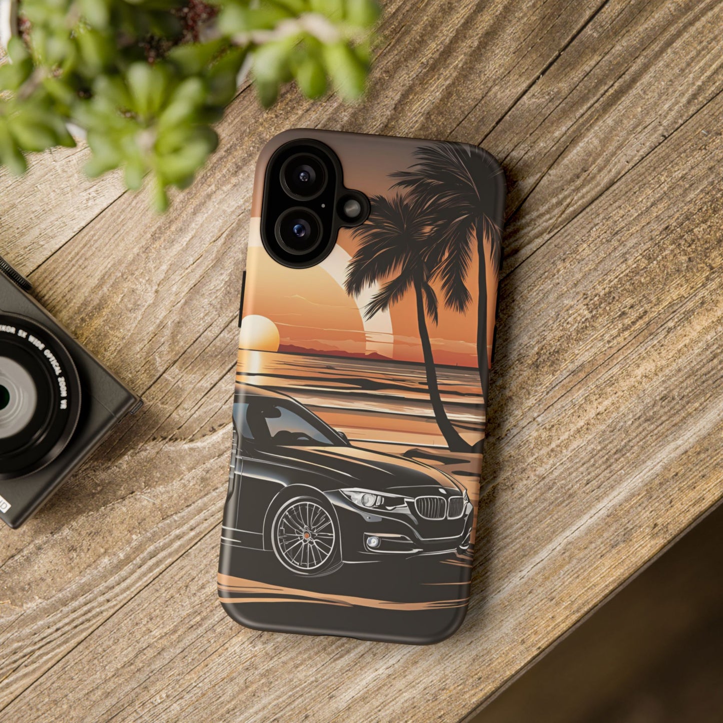 BMW Sunset On The Beach-Dual Layer Ultra Tough Phone Case iPhone 16 Plus Matte Printify by The Night Shift Automotive Apparel