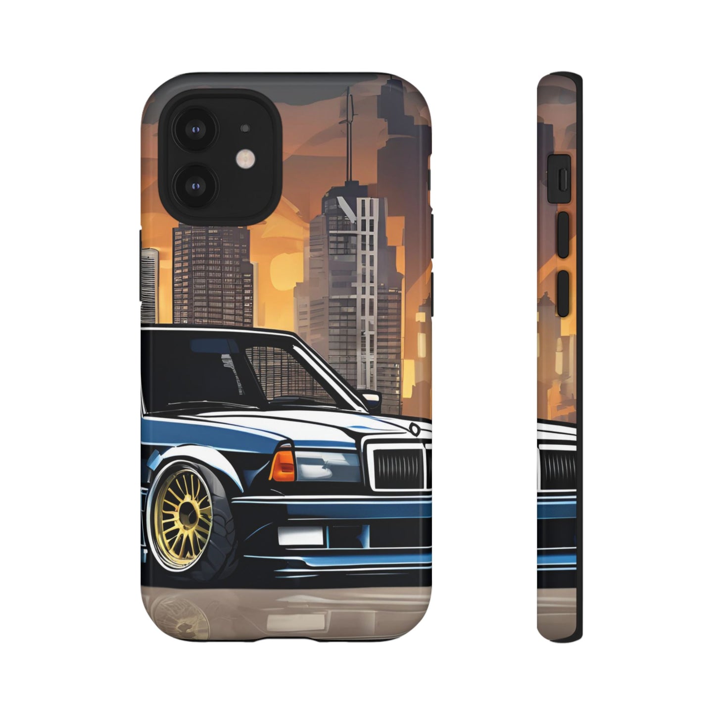 Mercedes Benz 190e Evo-Dual Layer Ultra Tough Phone Case iPhone 12 Mini Glossy Printify by The Night Shift Automotive Apparel