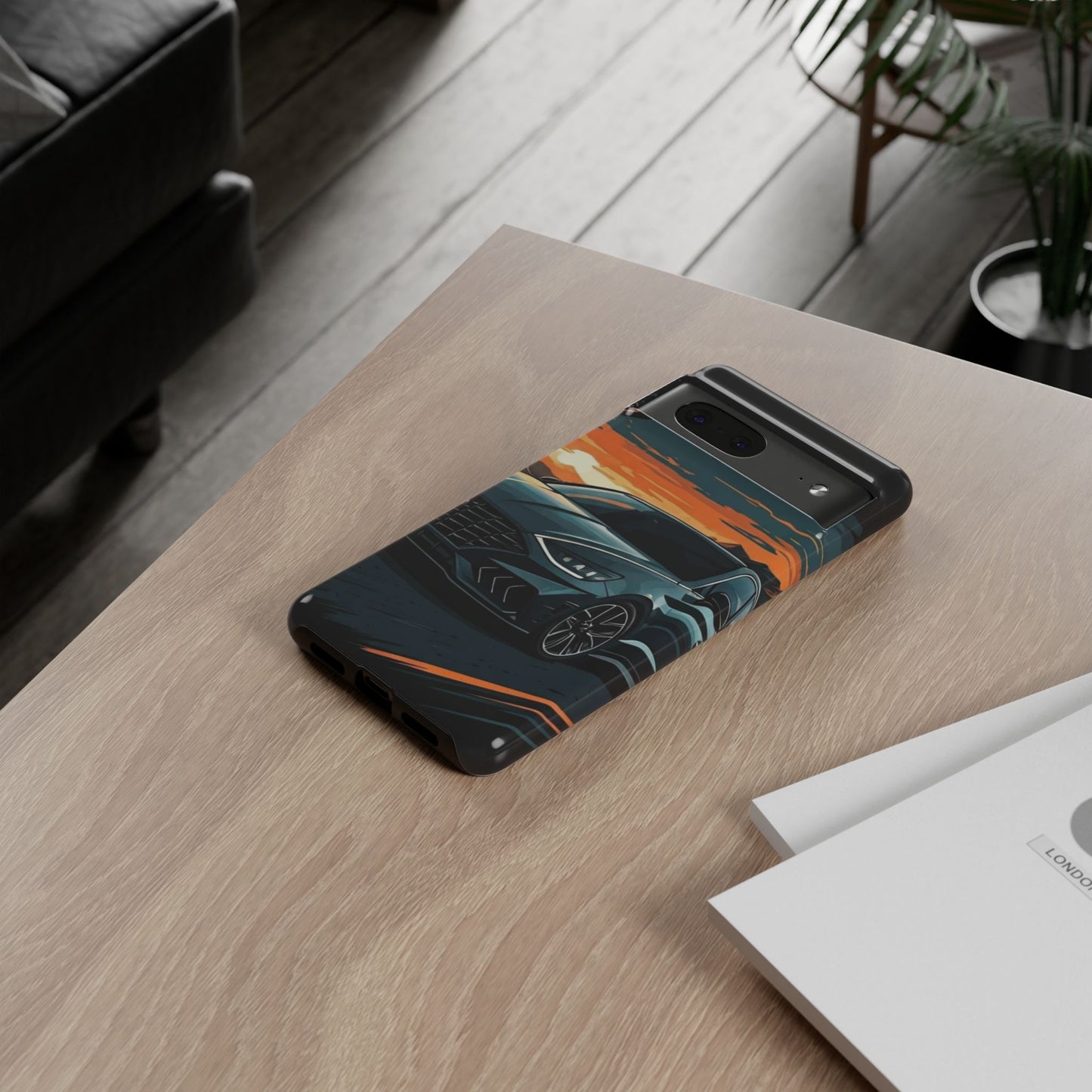 Hyundai Sonata-Sunset Drive-Dual Layer Ultra Tough Phone Case Google Pixel 7 Glossy Printify by The Night Shift Automotive Apparel
