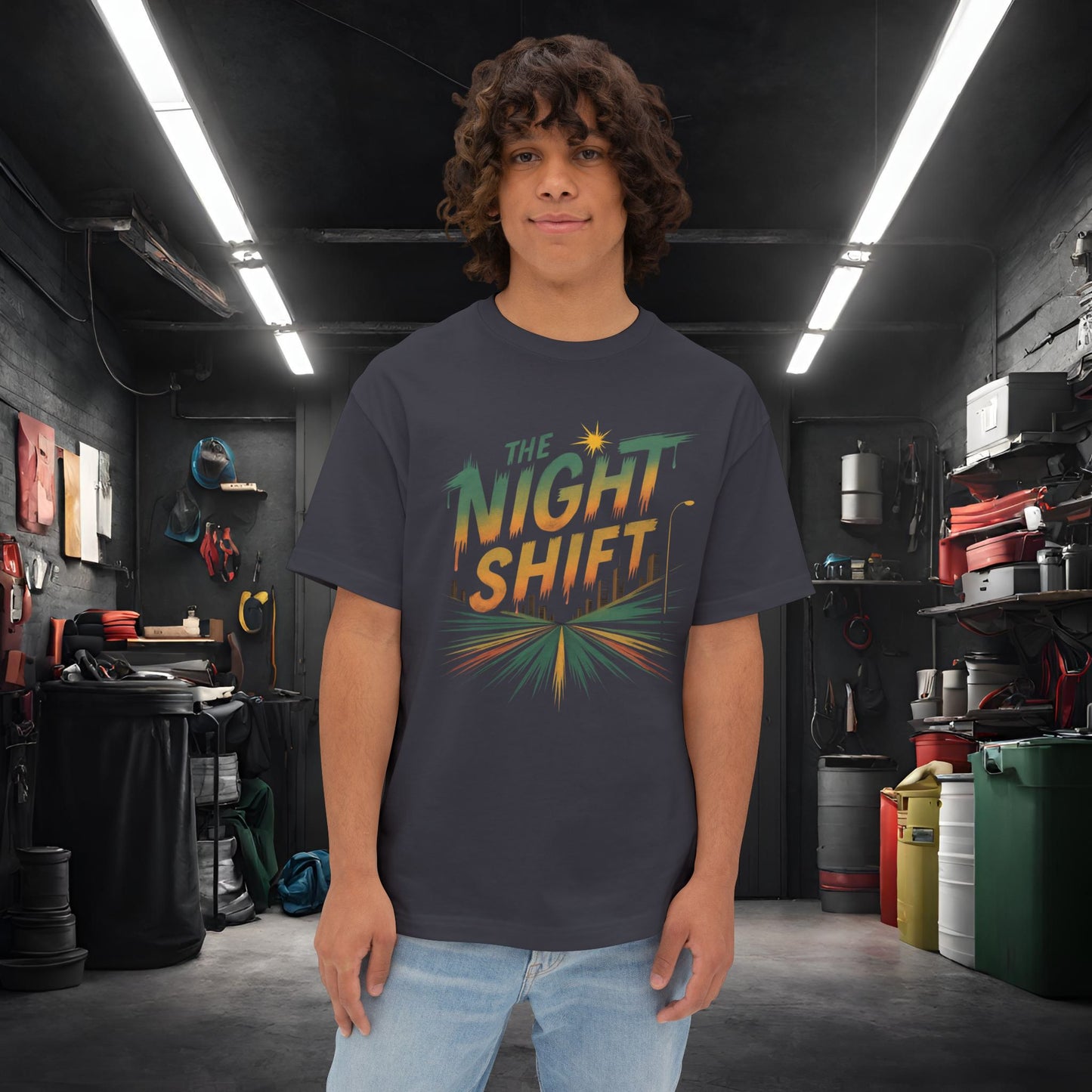 The Night Shift-Premium, Ultra Soft Unisex Oversized Boxy Tee