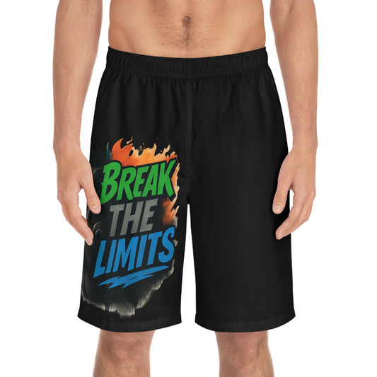 Break The Limits - Men's Relaxed Fit Board Shorts Seam thread color automatically matched to design Printify by The Night Shift Automotive Apparel