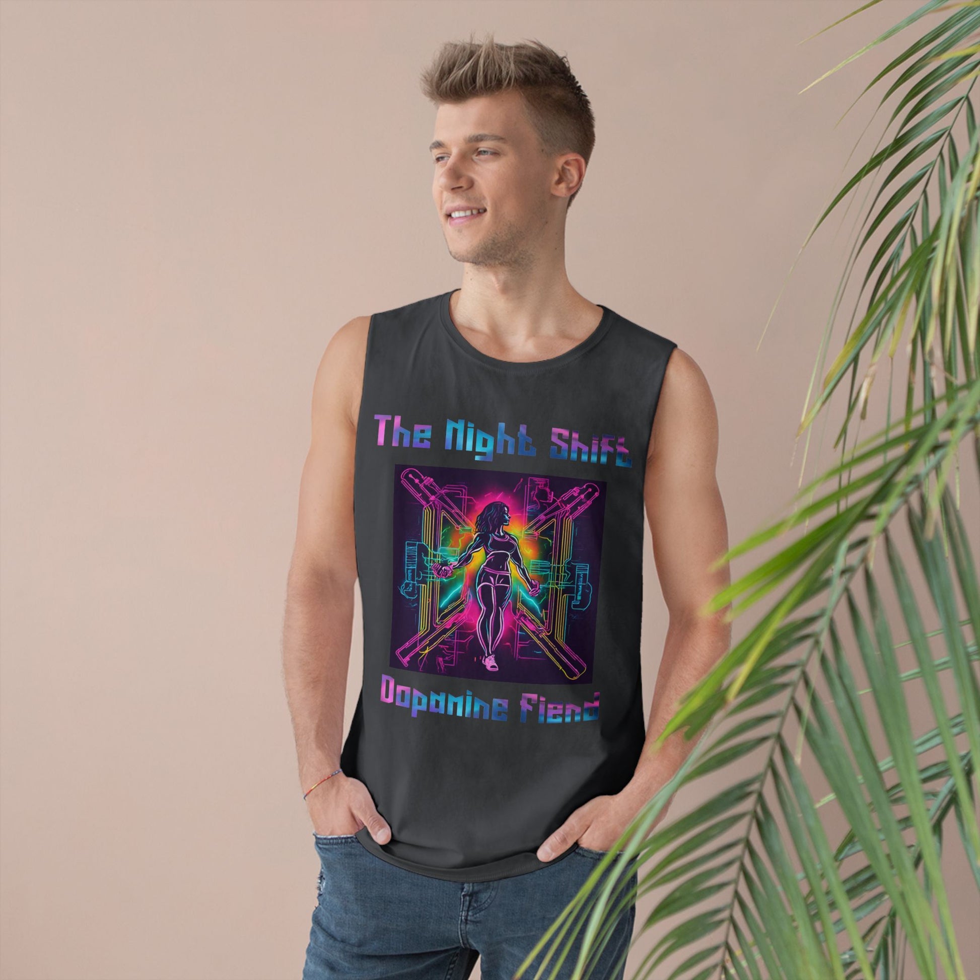 Dopamine Fiend - Premium Unisex Barnard Tank Top Printify by The Night Shift Automotive Apparel