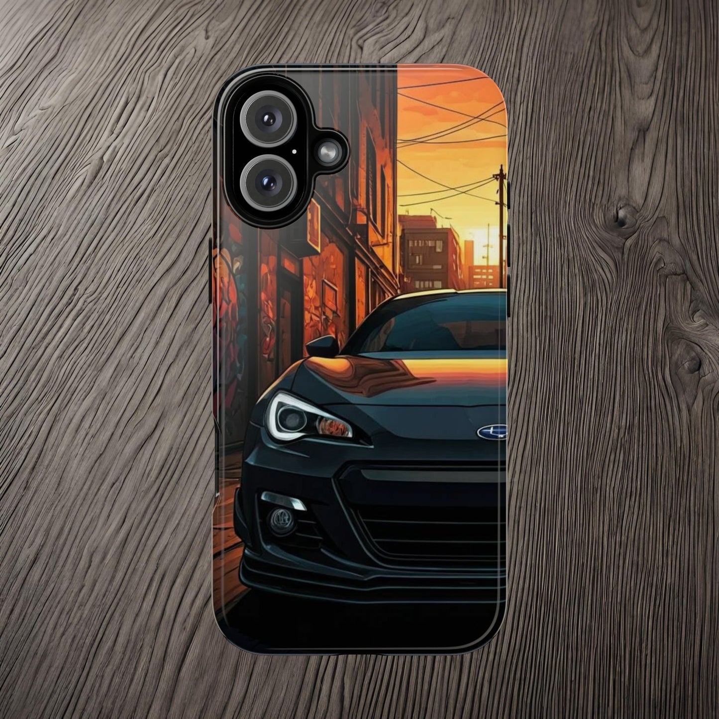 Subaru BRZ Street Life-Dual Layer Ultra Tough Phone Case iPhone 16 Plus Glossy Printify by The Night Shift Automotive Apparel