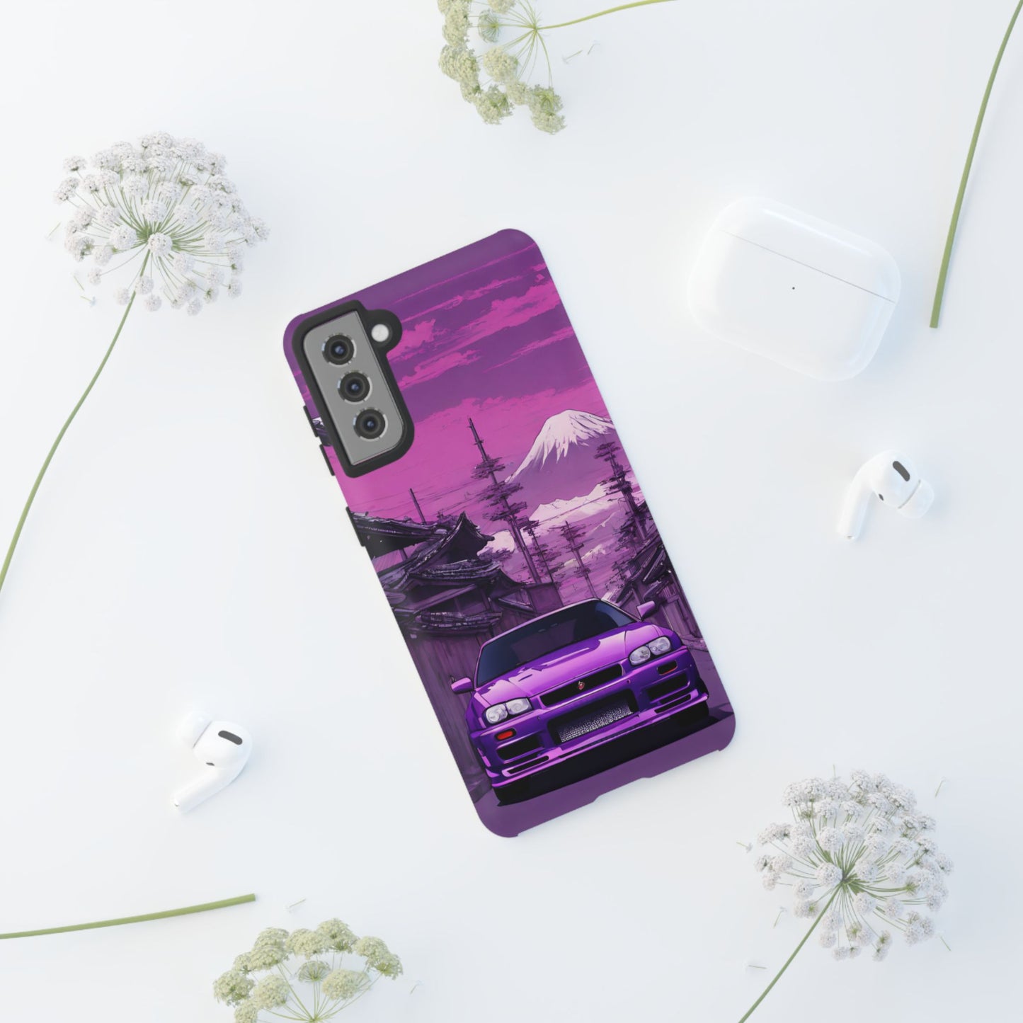 Nissan Skyline R34 Mt Fuji-Dual Layer Ultra Tough Phone Case Printify by The Night Shift Automotive Apparel