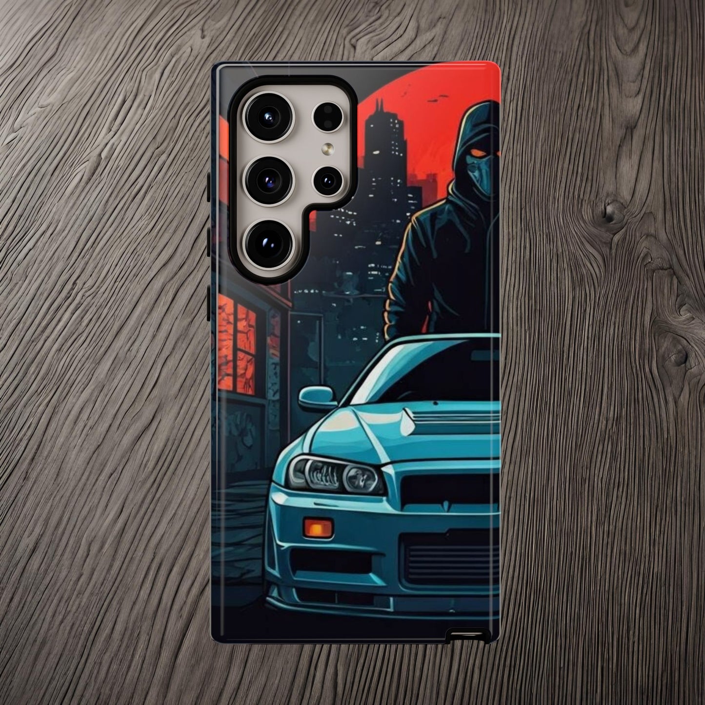 Nissan Skyline R34 Street Life-Dual Layer Ultra Tough Phone Case Samsung Galaxy S24 Ultra Glossy Printify by The Night Shift Automotive Apparel