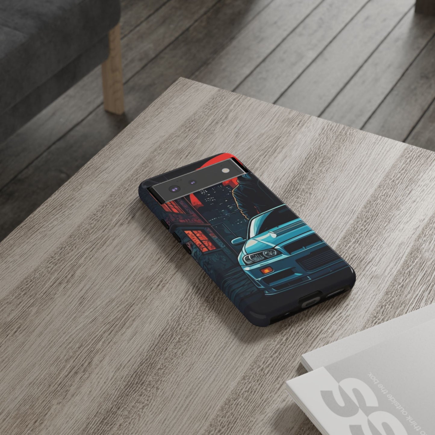 Nissan Skyline R34 Street Life-Dual Layer Ultra Tough Phone Case Google Pixel 6 Glossy Printify by The Night Shift Automotive Apparel