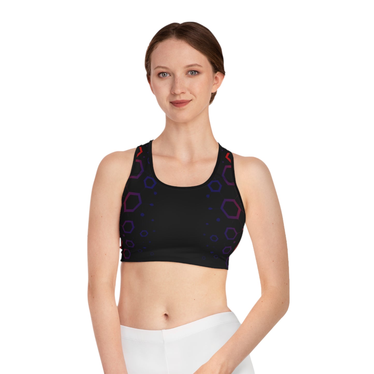 Women's Sports Bra Black stitching Printify by The Night Shift Automotive Apparel