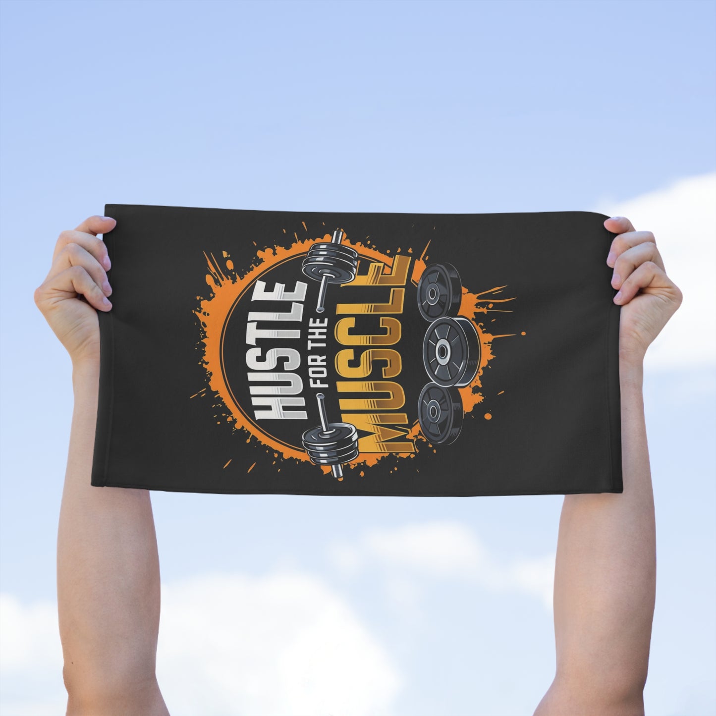 Hustle For The Muscle-Gym Towel( 11x18) Printify by The Night Shift Automotive Apparel
