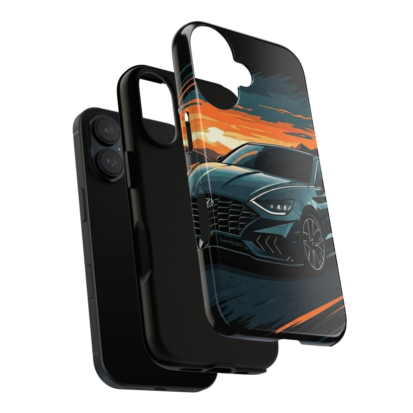 Hyundai Sonata-Sunset Drive-Dual Layer Ultra Tough Phone Case Printify by The Night Shift Automotive Apparel