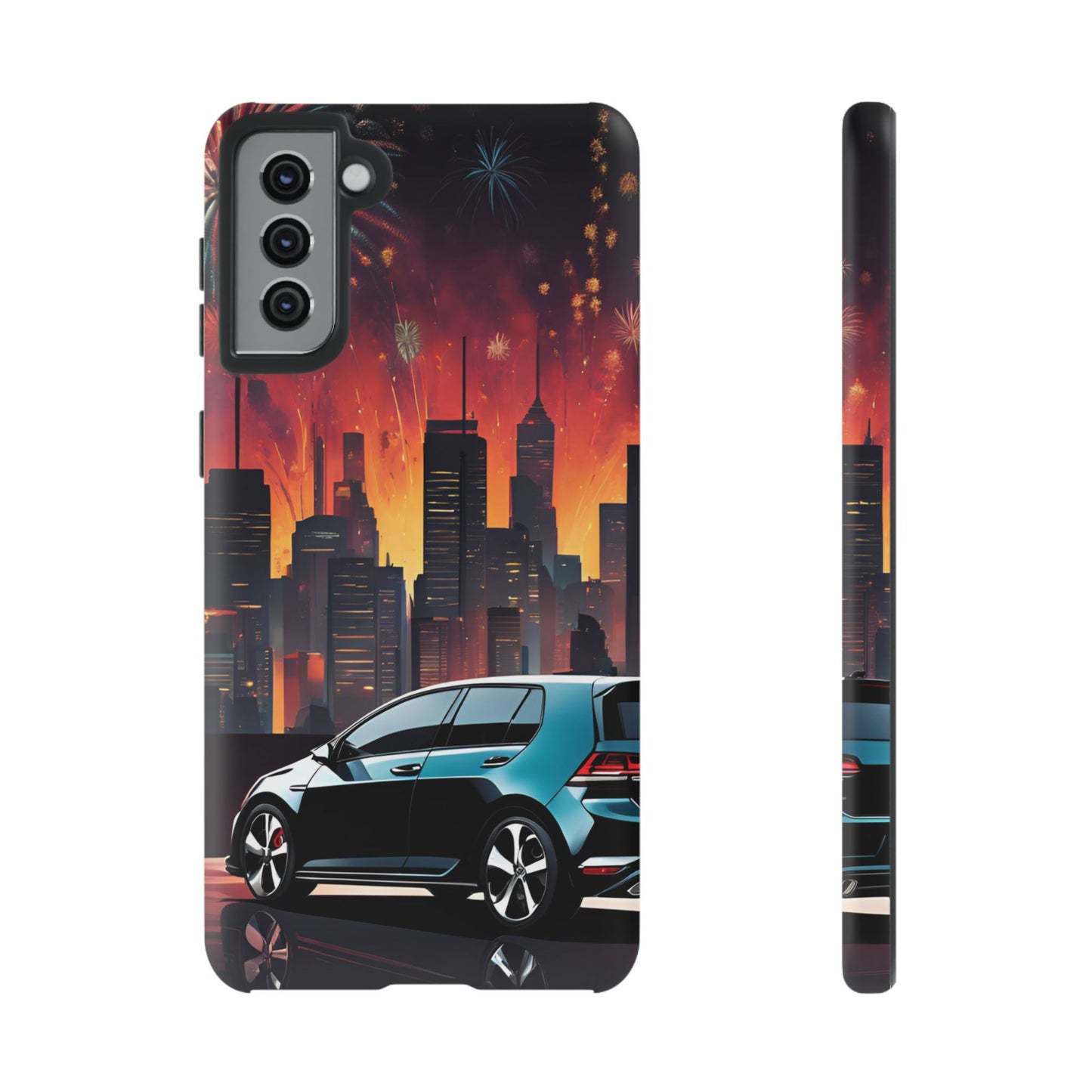 Volkswagon Golf GTI Fireworks-Dual Layer Ultra Tough Phone Case Samsung Galaxy S21 Plus Matte Printify by The Night Shift Automotive Apparel