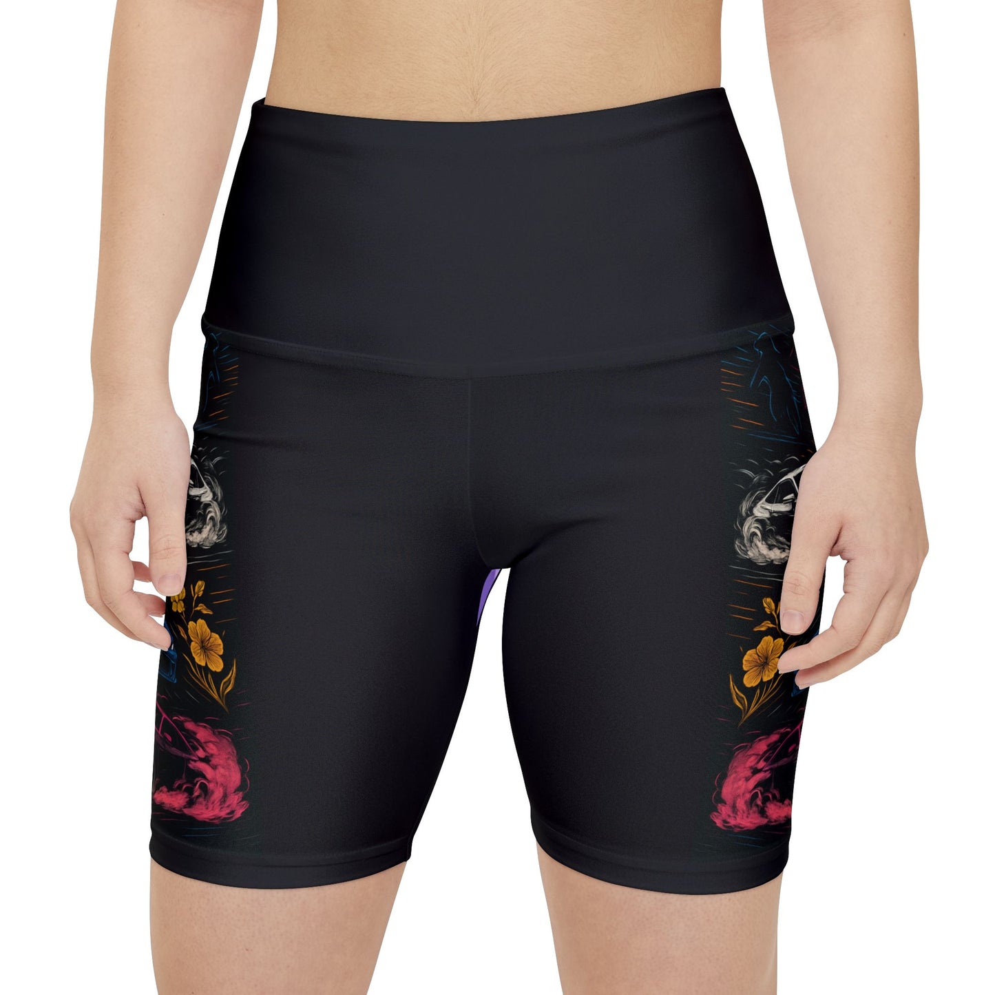 Women's Gym & Fitness Biker Shorts Printify by The Night Shift Automotive Apparel