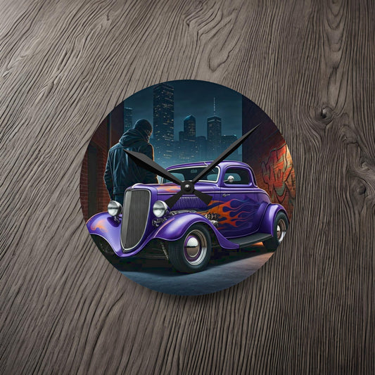 1930's Turtle Back 3 Window Coupe Street Life-Acrylic Wall Clock